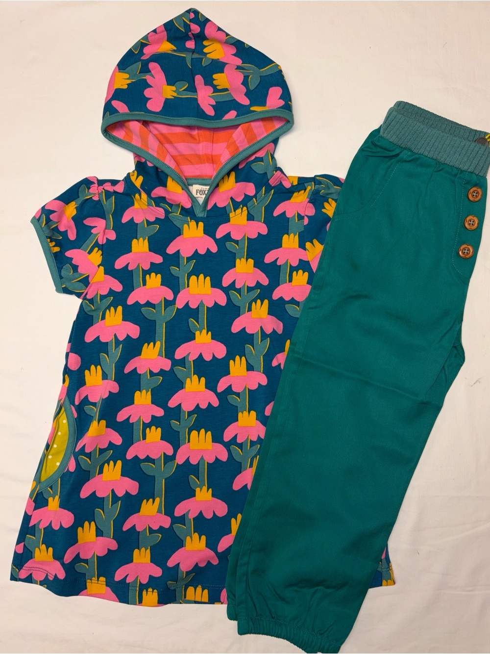 Finding Foxtale Chasing Daisies Tunic and June Bug Joggers 2 pc set sz 4 NWT